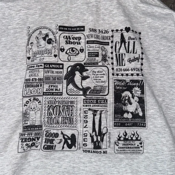 New Girl Order Gray Graphic Hoodie Size 20 / XXL - Picture 4 of 8